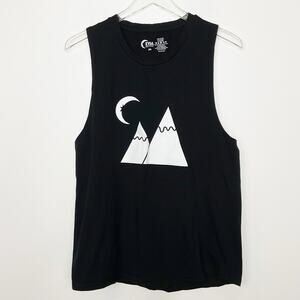 Zyia Active Women's Black Mountain Moon Graphic Tank Top XXL